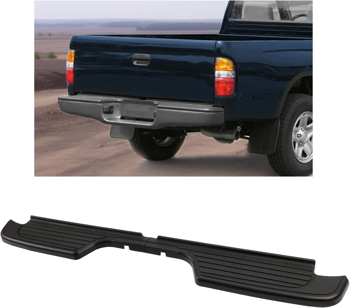 HECASA Rear Bumper Step Pad Pair for 1995-2004 Toyota Tacoma Black