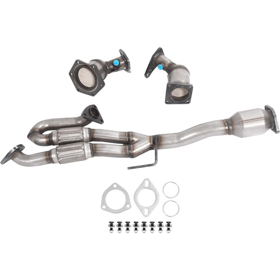 HECASA Rear & Front Catalytic Converter Replacement Compatible with 2009-2014 Nissan Maxima 3.5L V6 Silvery 409 Stainless Steel