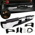 thumbnail image 1 of HECASA Rear Step Bumper Fit for 1999-2007 Chevy W/Pad & License Plate Lights Chevrolet Silverado GMC Sierra 2500 HD 3500 Truck Chrome Steel GM1103129 12473000, 1 of 16