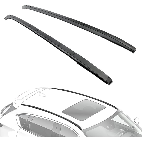 HECASA Roof Rack Side Rail Compatible with 2017-2024 Mazda CX-5 Black Rooftop Rail Rack Crossbar Luggage Carrier 165LBS Aluminum+Plastic