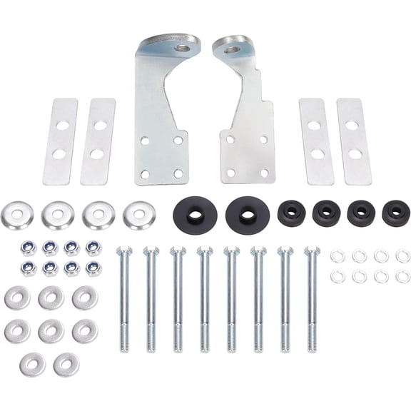 HECASA Shock Mount Reinforcement Bracket Kit Steel Zinc Plated Silvery Rear Passenger and Driver Side Bolt on