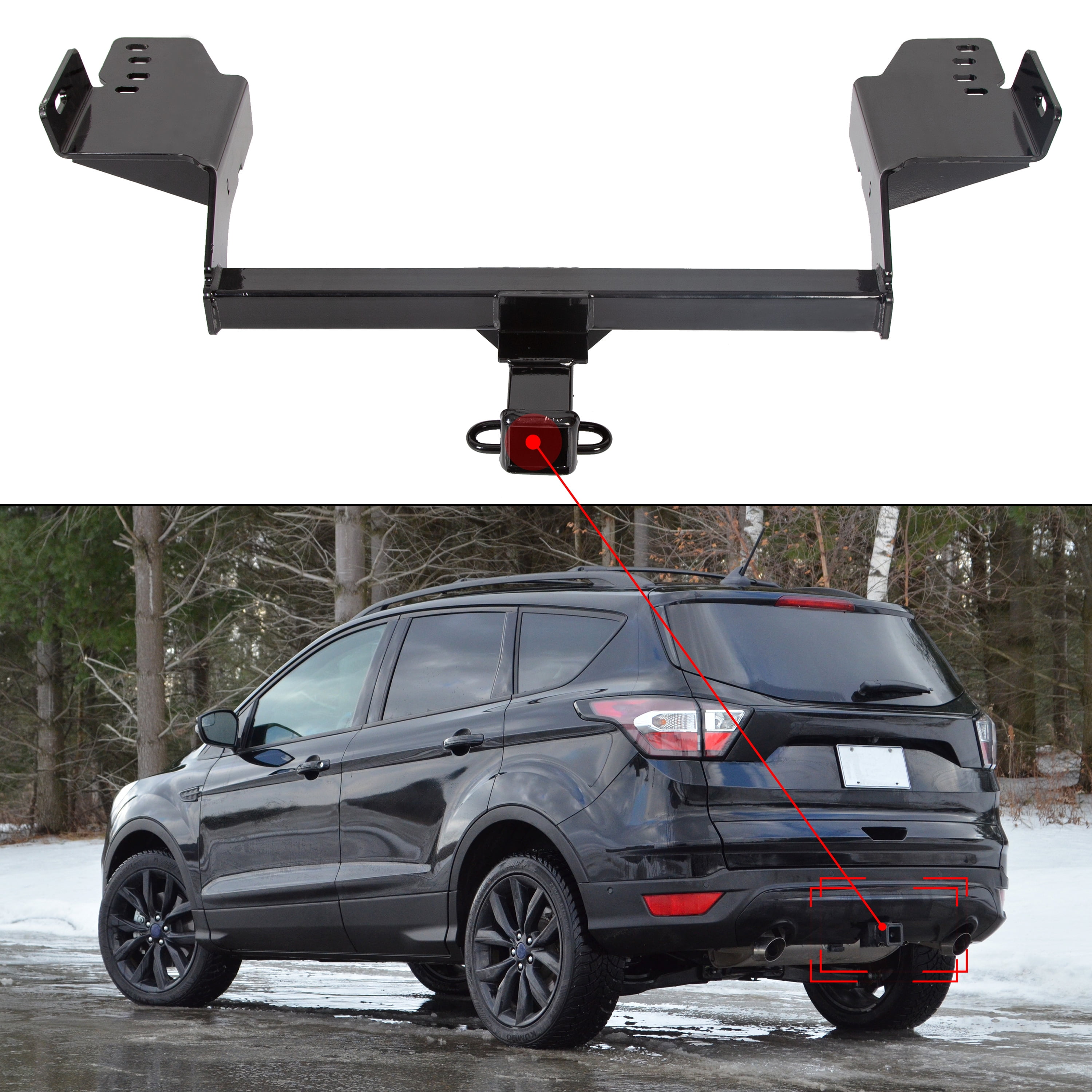 HECASA Tow Trailer Hitch Receiver for 2013-2019 Ford Escape SEL/SE/S