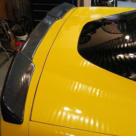 HECASA Trunk Compatible with 2005-2013 Chevy Chevrolet Corvette C6 Wmud Flaps And Rear Trunk Wing Spoiler 2005-2013