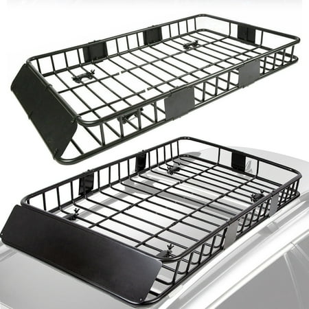 HECASA Upgrade Adjustable Roof Rack Cargo Carrier with Extension,64" x 39" x 6'' Universal, 250LBS Weight Capacity Heavy Duty Steel Car SUV ,Top Luggage Storage Holder Basket for Travel