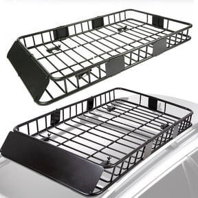 HECASA Upgrade Adjustable Roof Rack Cargo Carrier with Extension,64" x 39" x 6'' Universal, 250LBS Weight Capacity Heavy Duty Steel Car SUV ,Top Luggage Storage Holder Basket for Travel