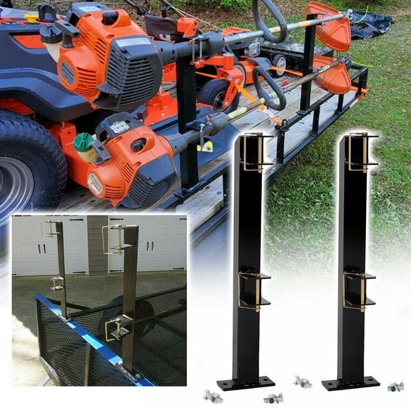 HECASA  Weeder Trimmer Rack Holder, for Open Landscape Trailer, Lockable, Pole Saws,Tree Trimmers