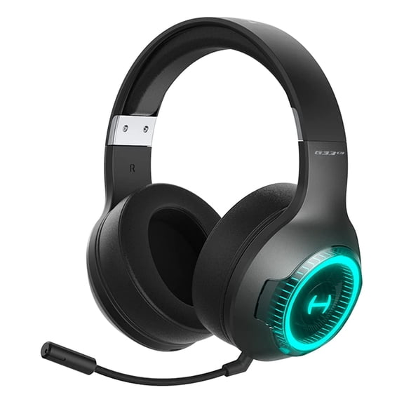 HECATE by Edifier G33BT Wireless Gaming Headset, Bluetooth Gaming Headset with Microphone for PC Nintendo Switch, 60ms Low Latency Wireless Headphones with Detachable Microphone 48H Playtime,black