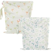 HECCEI 2 Pack Wet Bags Waterproof Wet Dry Bags for Swimsuit, Little Sprouts