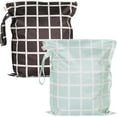 thumbnail image 1 of HECCEI 2 Pack Wet Bags Waterproof Wet Dry Bags for Swimsuit, Soft Check, 1 of 9