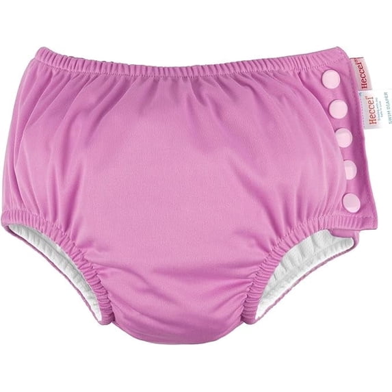 HECCEI Baby Swim Diapers 18-24 Months Reusable Swim Diaper with Side Snaps, Pink