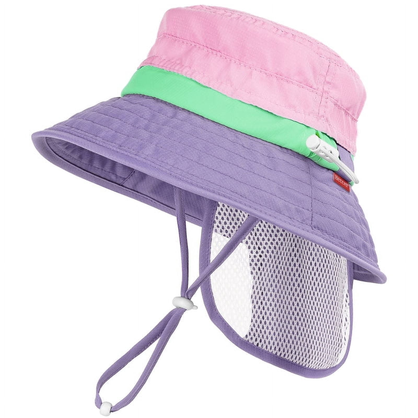 HECCEI Infant Sun Hat UPF 50+ Sun Protection Hat, 0-6 Months, Purple