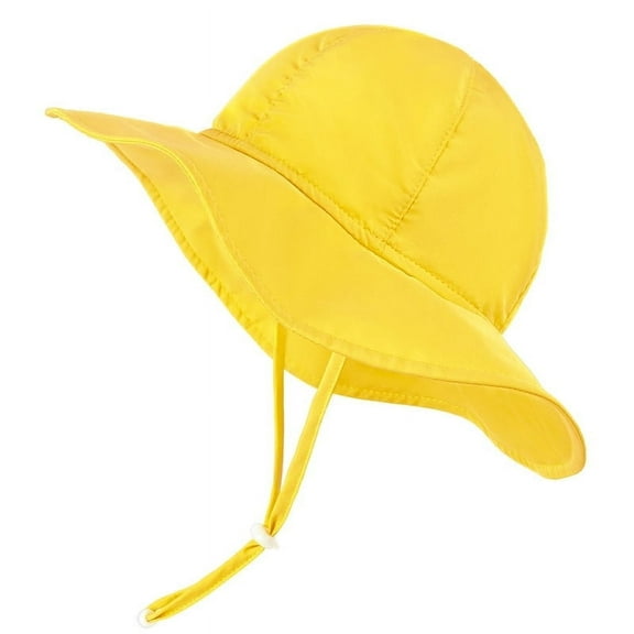 HECCEI Infant Sun Hat UPF 50 Sun Protection Hat, 6-24 Months, Yellow