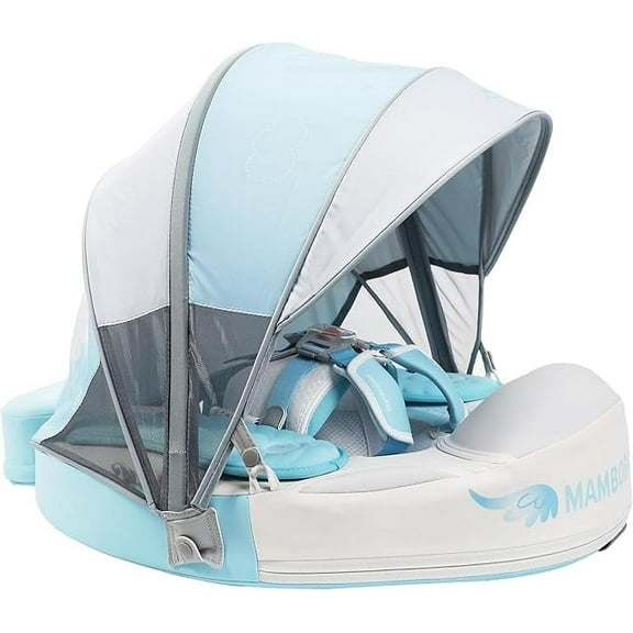 HECCEI Mambobaby Float with Canopy Non Inflatable Pool Swim Float, Angel Blue