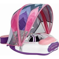 HECCEI Mambobaby Float with Canopy Non Inflatable Pool Swim Float, ColorFish Pink
