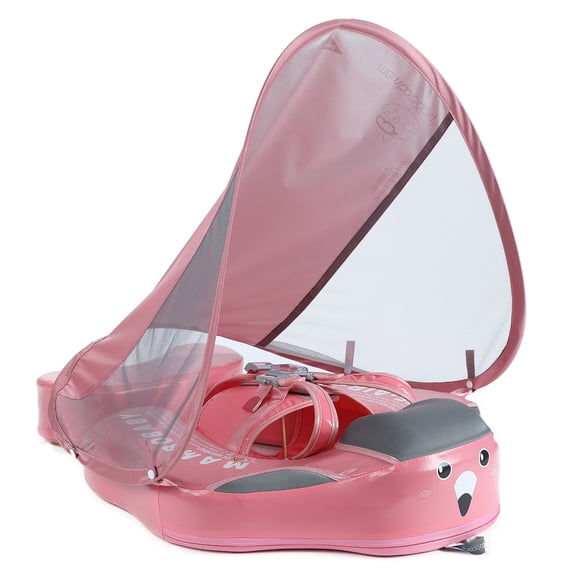 HECCEI Mambobaby Float with Canopy Non Inflatable Pool Swim Float, Pink