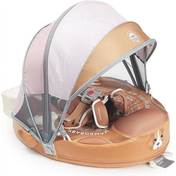 HECCEI Mambobaby Float with Canopy Non Inflatable Pool Swim Float, Puppy