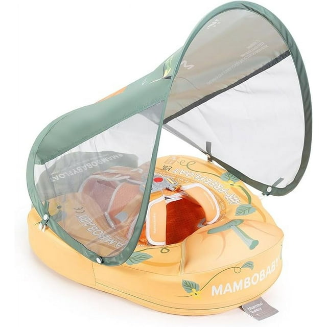 HECCEI Mambobaby NonInflatable Swim Float with Canopy, Tail for Boys