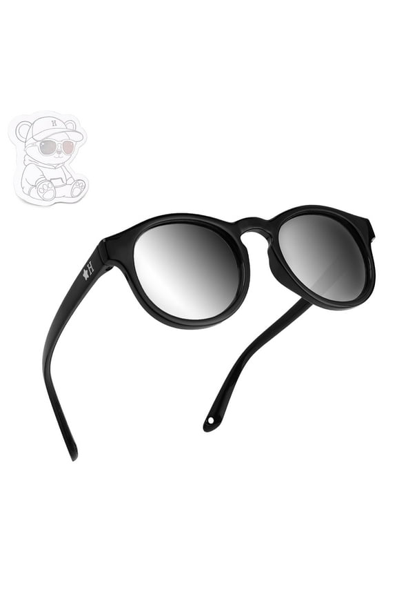 Pebblie Baby Sunglasses with Strap - UV 400 Polarized Sunglasses, Ages 0-2 Black