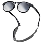 HECCEI Baby Sunglasses with Strap - UV 400 Polarized Sunglasses for Infants Ages 0-2 Years Black