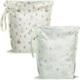 thumbnail image 1 of HECCEI Wet Dry Bag, 2-Pack Reusable Waterproof Wet Bags Leakproof Cloth Diaper Wet Bags for Travel & Diaper Changes, Garden Friend, 1 of 9