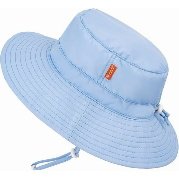 HECCEl Baby Sun Hat with Wide Brim- UPF 50  Windproof Sunscreen DryShade PackNest Outdoor Beach Hat for 6-24 Months, Blue
