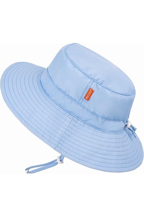 HECCEl Baby Sun Hat with Wide Brim- UPF 50+ Windproof Sunscreen DryShade PackNest Outdoor Beach Hat for 6-24 Months, Blue