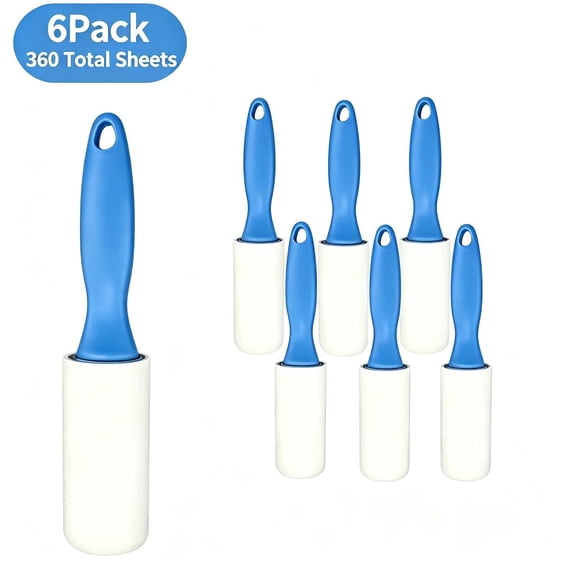 HEDUNIE Lint Roller for Pet Hair, Extra Sticky Rollers for Clothes & Furniture 6 Pack, 360 Sheets Total