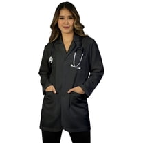 HeedFit Unisex Lab Coat, Classic Fit, 31", s, Black