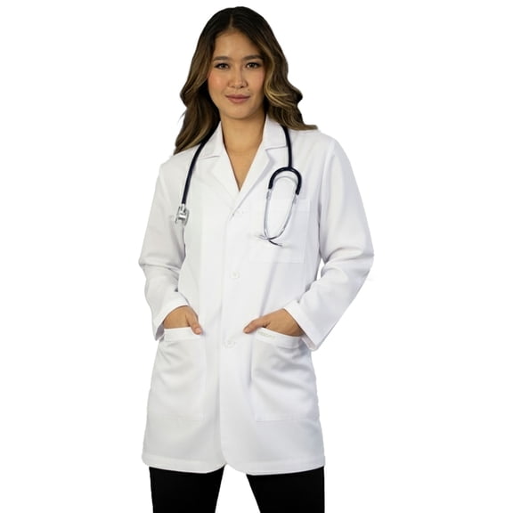 HeedFit Unisex Lab Coat, Classic Fit, 31", m, White