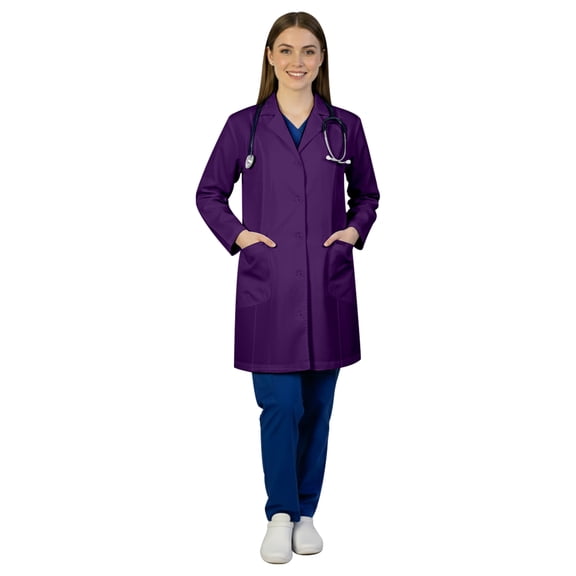 HeedFit Women's Poly-Cotton Lab Coat 35-Inch Length, m, Purple