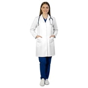 HeedFit Womens Poly-Cotton Lab Coat 35-Inch Length, xl, White