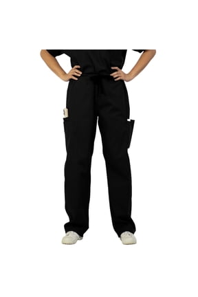 Long-Lasting, Workwear, Unisex Scrub Pants, xl, Black