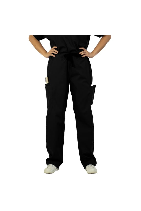 Long-Lasting, Workwear, Unisex Scrub Pants, m, Black