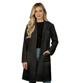 HeedFit Unisex Poly-Cotton Lab Coat 40-Inch Length, s, Black
