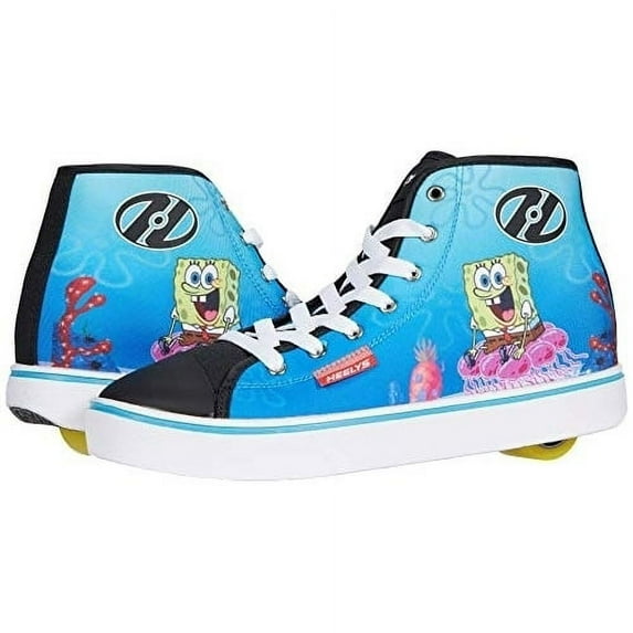 HEELYS Men's SpongeBob SquarePants Hustle Wheeled Shoe Blue/Yellow - HES10362M BLACK/WHITE/MULTI