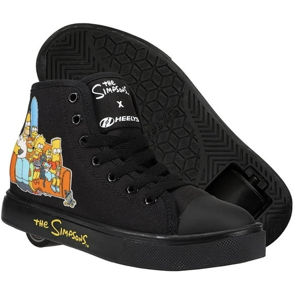 HEELYS Men's The Simpsons Hustle High Top Wheels Skate Sneaker Shoes 12, Numeric_12 Black