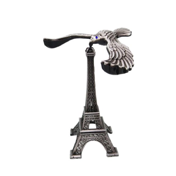 HEER ART GALLERY Balance Eagle Eiffel Tower Architecture Model Metal Alloy Iron Statue Decoration 4.33inch