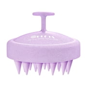 HEETA Scalp Massager Hair Growth, Soft Silicone Scalp Scrubber Shampoo Brush for Exfoliation, Dandruff Removal, Wet & Dry Use, Wheat Straw Purple