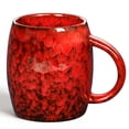 thumbnail image 1 of HEETHYCOOL 24 oz Large Ceramic Coffee Mug, Unique Textured Handmade Pottery Tea Cup, Crimson Rose, 1 of 7