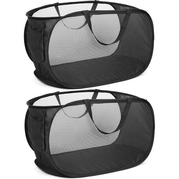 HEETLY 76L Collapsible Laundry Basket, Pop Up Mesh Laundry Hamper with Handles, Reinforced Steel Ring & Upgraded Durable Material, Foldable Laundry Basket for Dorm Travel Bathroom