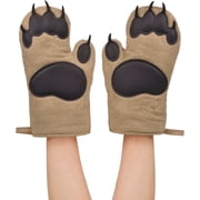HEETLY BEAR HANDS Oven Mitts - Quality Cotton with Heat Resistant Silicone - Fun & Function Kitchen Gadgets - Funny White Elephant Gift - Great Gift for Home Co