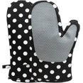 thumbnail image 1 of HEETLY Black Dots Oven Mitts Set, 2-Piece 10.6-Inch, 392°F Heat Resistant Cotton Gloves with Silicone Grip for Kitchen & Baking, 1 of 8