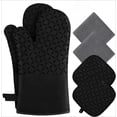thumbnail image 1 of HEETLY Silicone Oven Mitts Black (6 Count), 1 of 7