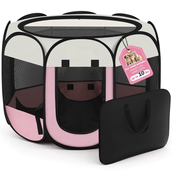 HEETLY Pet Cat Playpen for Indoor Cats Enclosed, Puppy Dog Play Pen for Outdoor Travel Camping