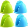 thumbnail image 1 of HEETLY Silicone Pinch Grips, 4-Piece Mini Oven Mitts & Pot Holders Set, 446°F Heat Resistant, Blue & Green, 1 of 7