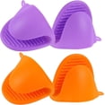 thumbnail image 1 of HEETLY Silicone Pinch Grips, 4-Piece Mini Oven Mitts Set (2 Pairs), 446°F Heat Resistant Potholders for Kitchen & Baking, Purple & Orange, 1 of 7