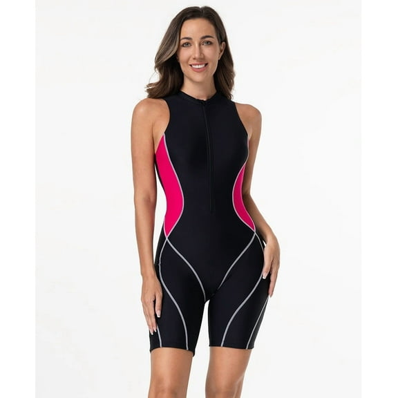 HE. HEEY Girls' one-piece sports swimsuit, zipper sunscreen surfing suit, flat angle jellyfish suit, swimsuit diving suit, 2025 hot selling item
