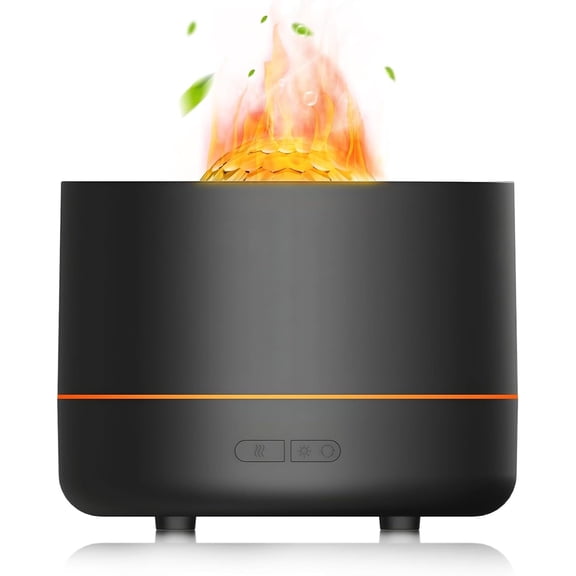 HEEYCEEssential Oil Diffuser, Colorful Flame Fire Diffuser, Bedroom Atmosphere Light, Starry Sky Projection Light, Cold Mist Aromatherapy with Automatic Shut-Off Protection. Suitable for Home, Office