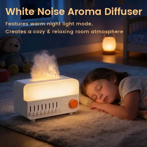 HEEYCEM 4-in-1 Aroma Essential Oil Diffuser with Bluetooth Speaker Function, Humidifier, 12 Colors Night Light with 8 Nature Sounds, White Noise & Timer for Bedroom, Baby, Adults, and Kids