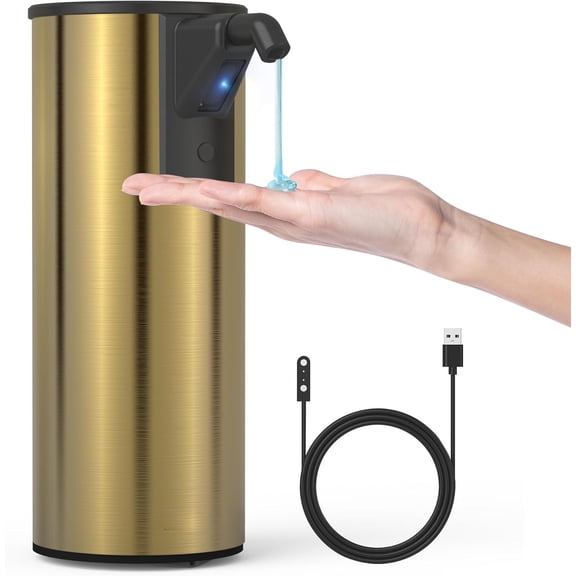 HEEYCEM Automatic Soap Dispenser,Stainless Steel Material, Rechargeable Touchless Hand Sanitizer Pump,4 Adjustable Levels Smart Electric Dispenser